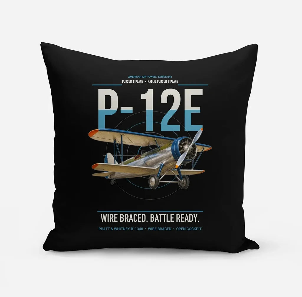 Boeing P-12E design on black pillow