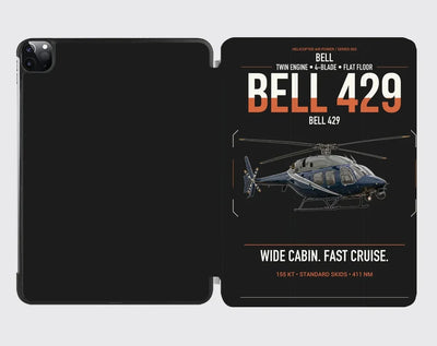 Bell 429 design on black ipad tablet case