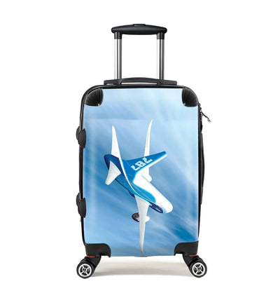 Beautiful Painting of Boeing 787 Dreamliner Cabin Size aviation design luggage, durable shell construction.