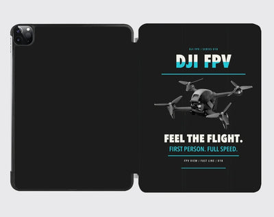 DJI FPV design on black ipad tablet case