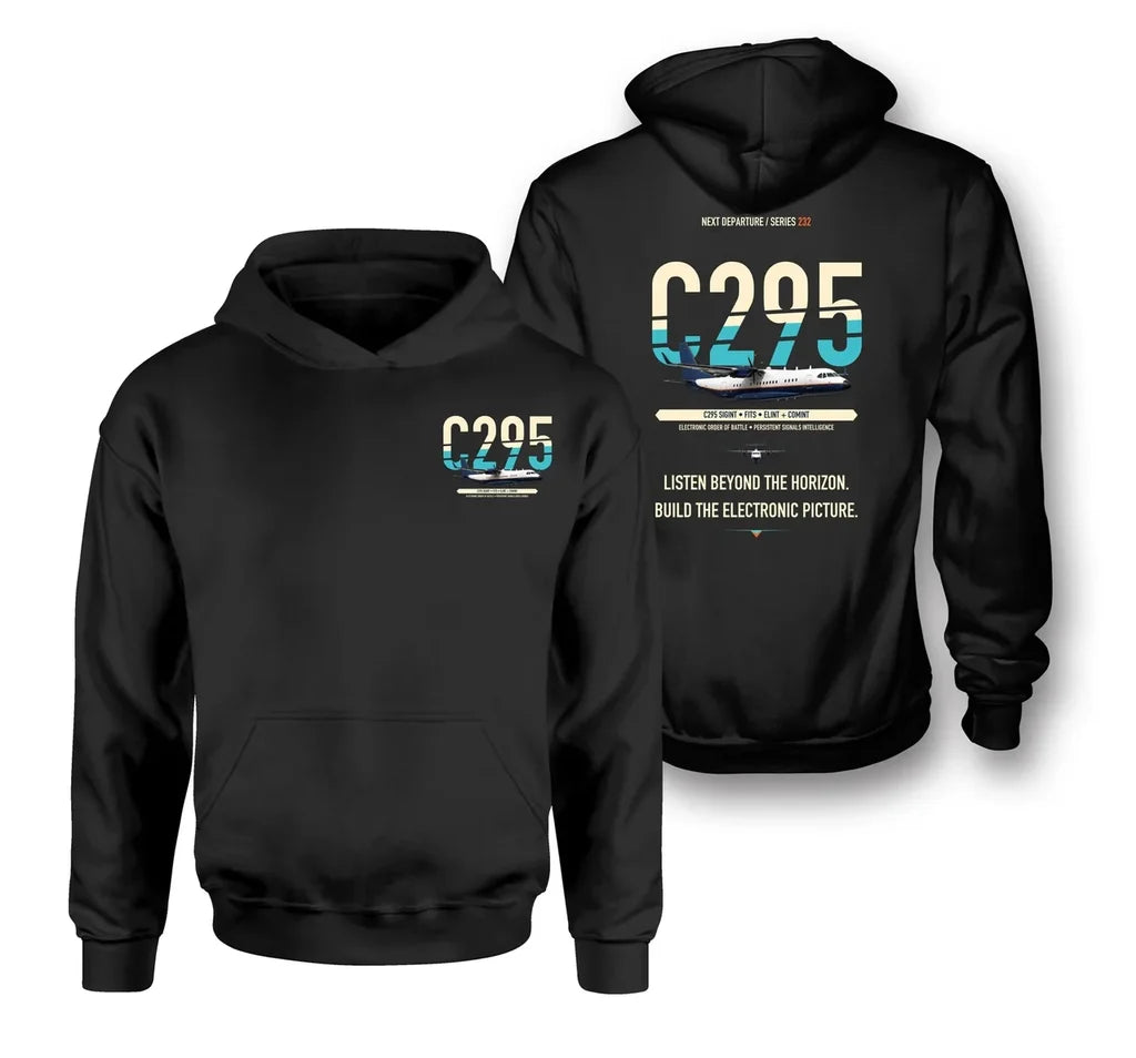 Airbus C295 SIGINT design on black hoodie