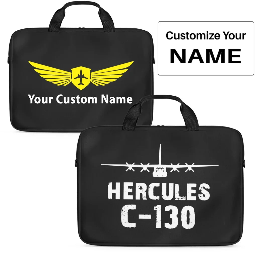 Military Transport Airplane C 130 Laptop & Tablet aviation design laptop & tablet bag, padded polyester construction.