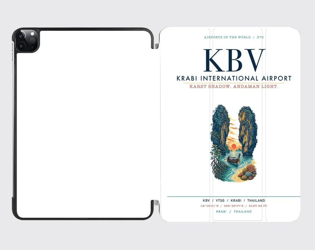Krabi International Airport (KBV) design on white ipad tablet case