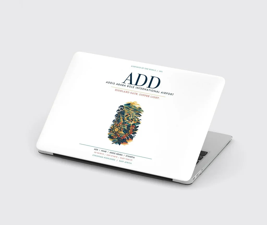 Addis Ababa Bole International Airport (ADD) design on white MacBook case
