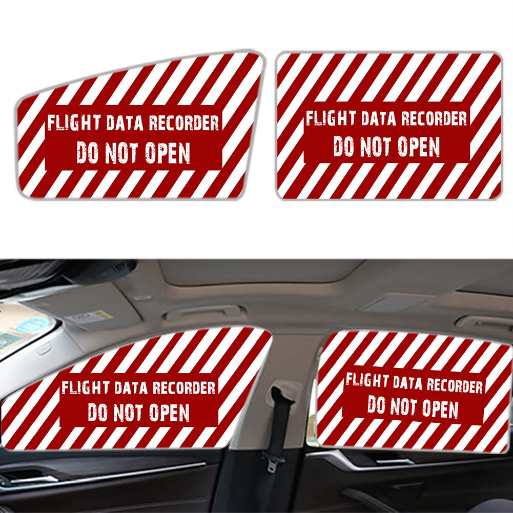 Flight Data Recorder Car Sun Shade (Side window) aviation design on reflective polyester car side window sun shade.