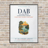 Thumbnail for Daytona Beach International Airport DAB vertical canvas print - framed - white background