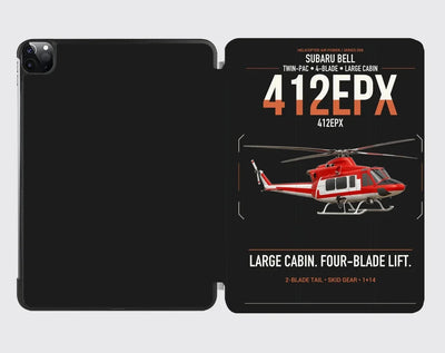 SUBARU Bell 412EPX design on black ipad tablet case