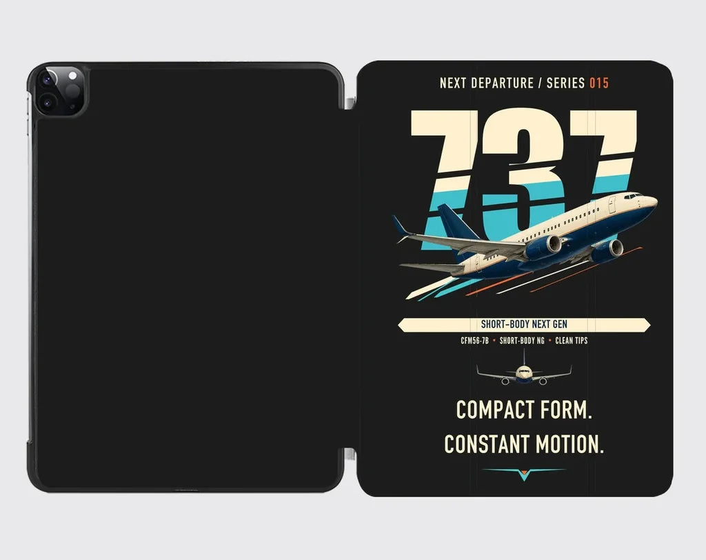 Boeing 737-700 NG design on black ipad tablet case