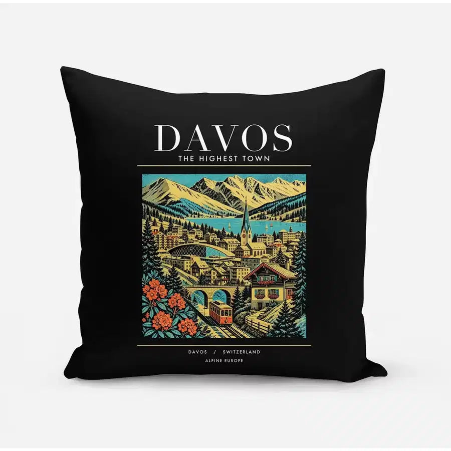 DAVOS - Poster - Pillow - Black