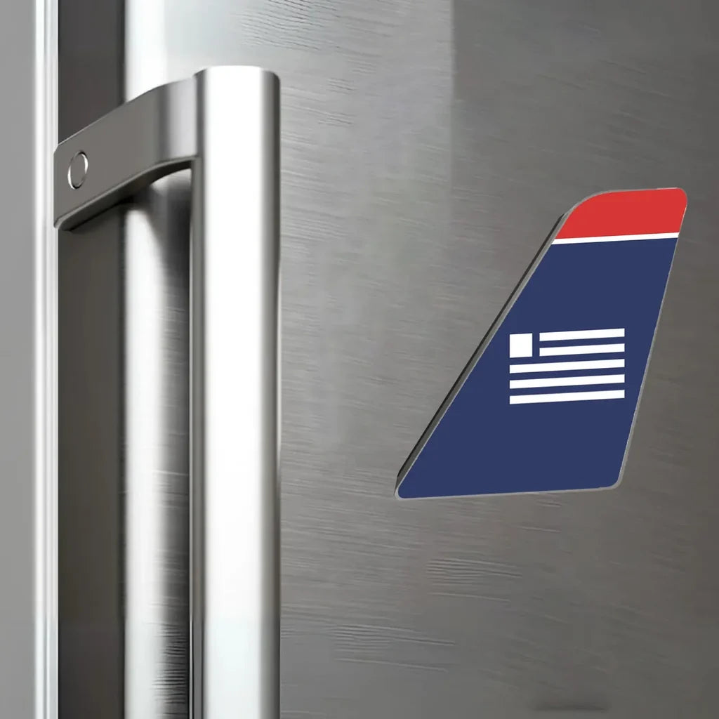 US Airways aviation design tail magnet in 3D metal with magnetic back.