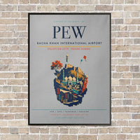 Thumbnail for Bacha Khan International Airport PEW - Canvas Framed - Light Gray