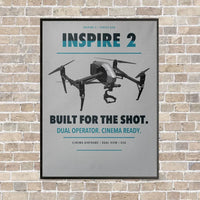 Thumbnail for DJI Inspire 2 vertical canvas print - framed - light gray background