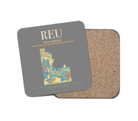 Thumbnail for Reus Airport (REU) design on gray 1 piece coaster