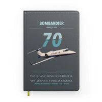 Thumbnail for Bombardier Learjet 70 design on gray notebook