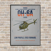 Thumbnail for Hughes OH-6A Cayuse vertical canvas print - framed - light gray background