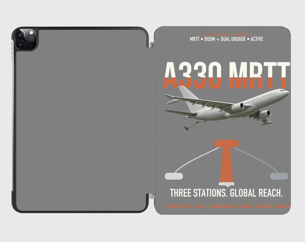 Airbus A330 MRTT design on gray ipad tablet case