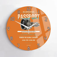 Thumbnail for PASSPORT design on orange no frame wall clock