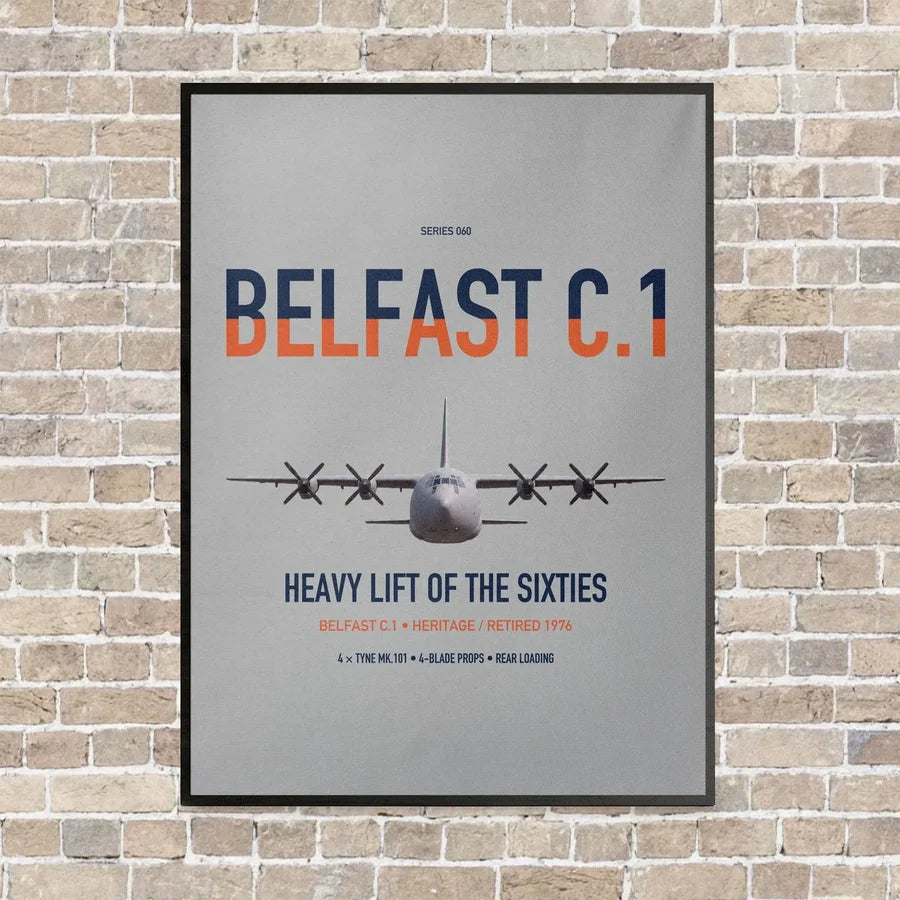 Short Belfast C.1 vertical canvas print - framed - light gray background