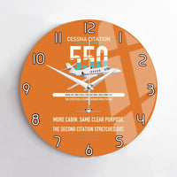 Thumbnail for Cessna Citation 550 - Citation II design on orange no frame wall clock