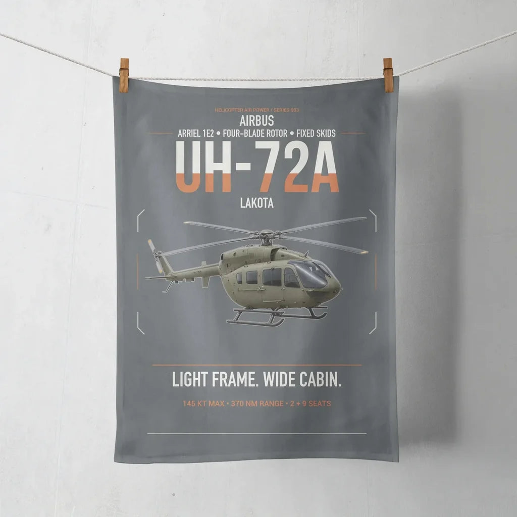 Airbus UH-72A Lakota design on gray towel