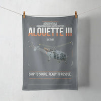 Thumbnail for Aérospatiale SA 316B Alouette III design on gray towel