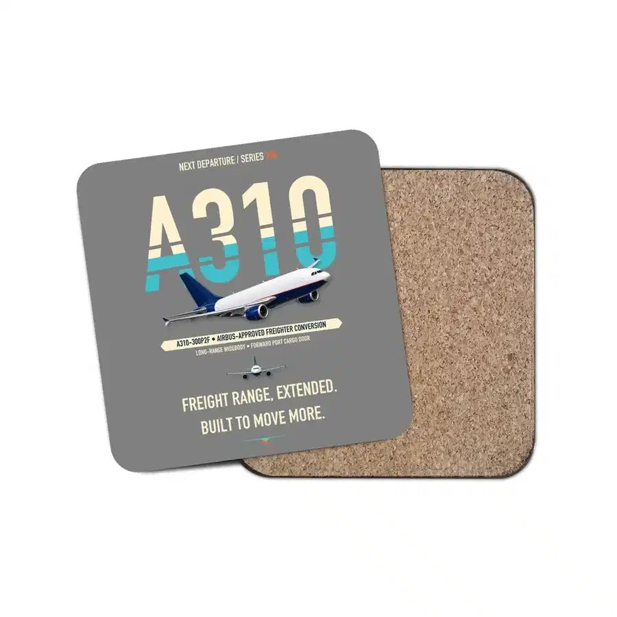 Airbus A310-300P2F design on gray 1 piece coaster