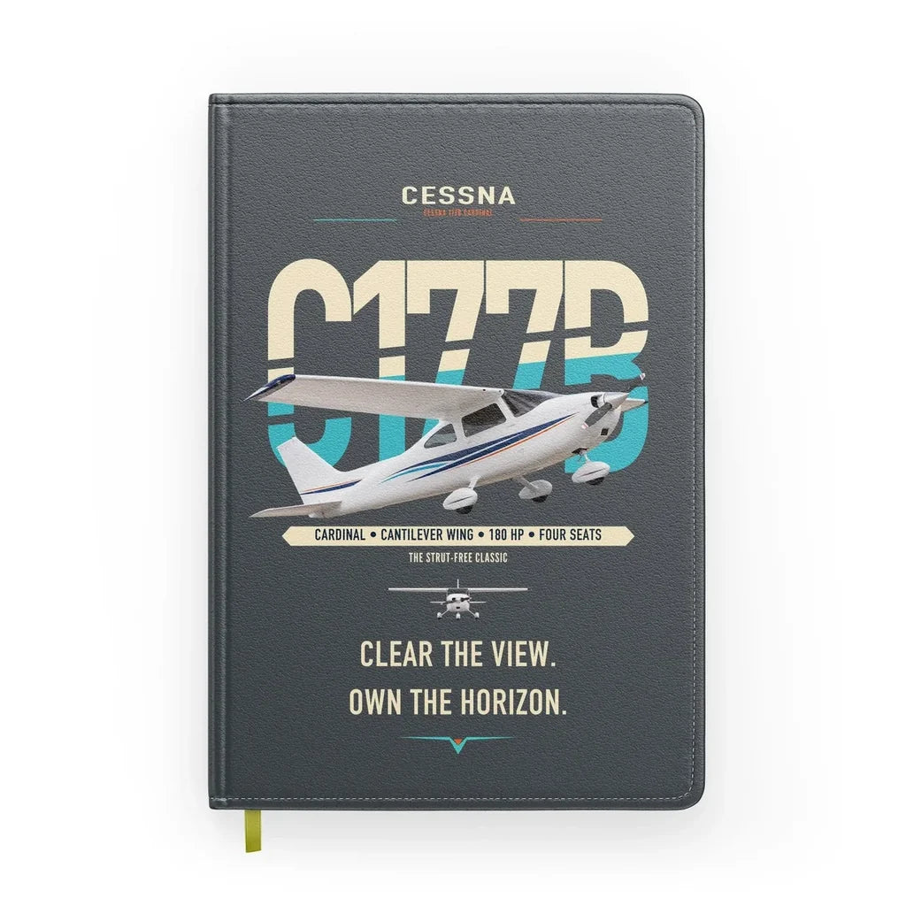 Cessna 177B Cardinal design on gray notebook