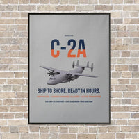 Thumbnail for C-2A Greyhound vertical canvas print - framed - light gray background