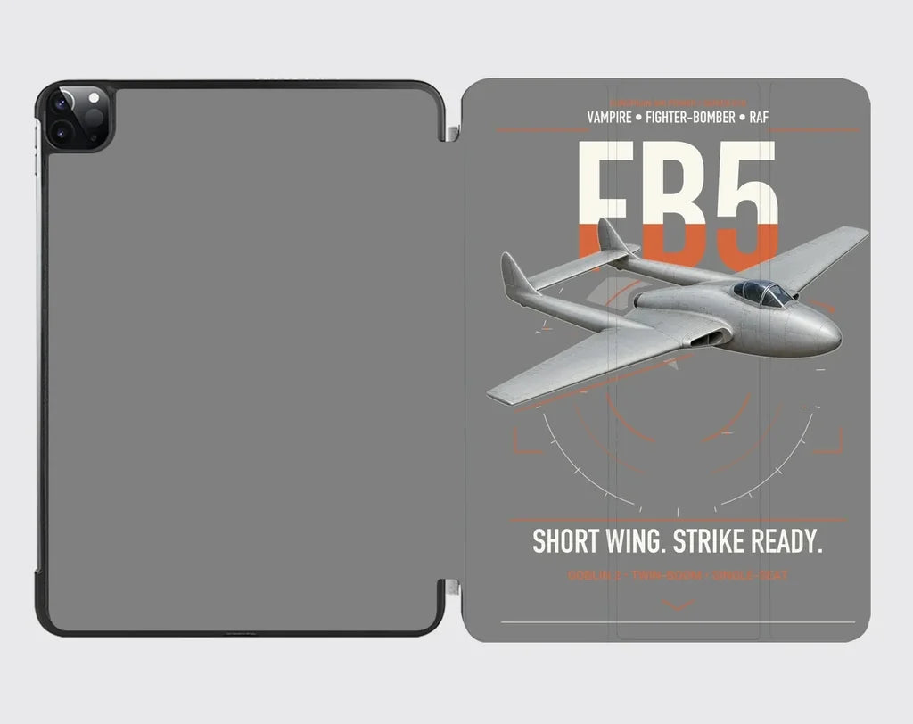 de Havilland Vampire FB5 design on gray ipad tablet case