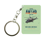 Thumbnail for Leonardo AW149 design on light green designed key chain, double-side print