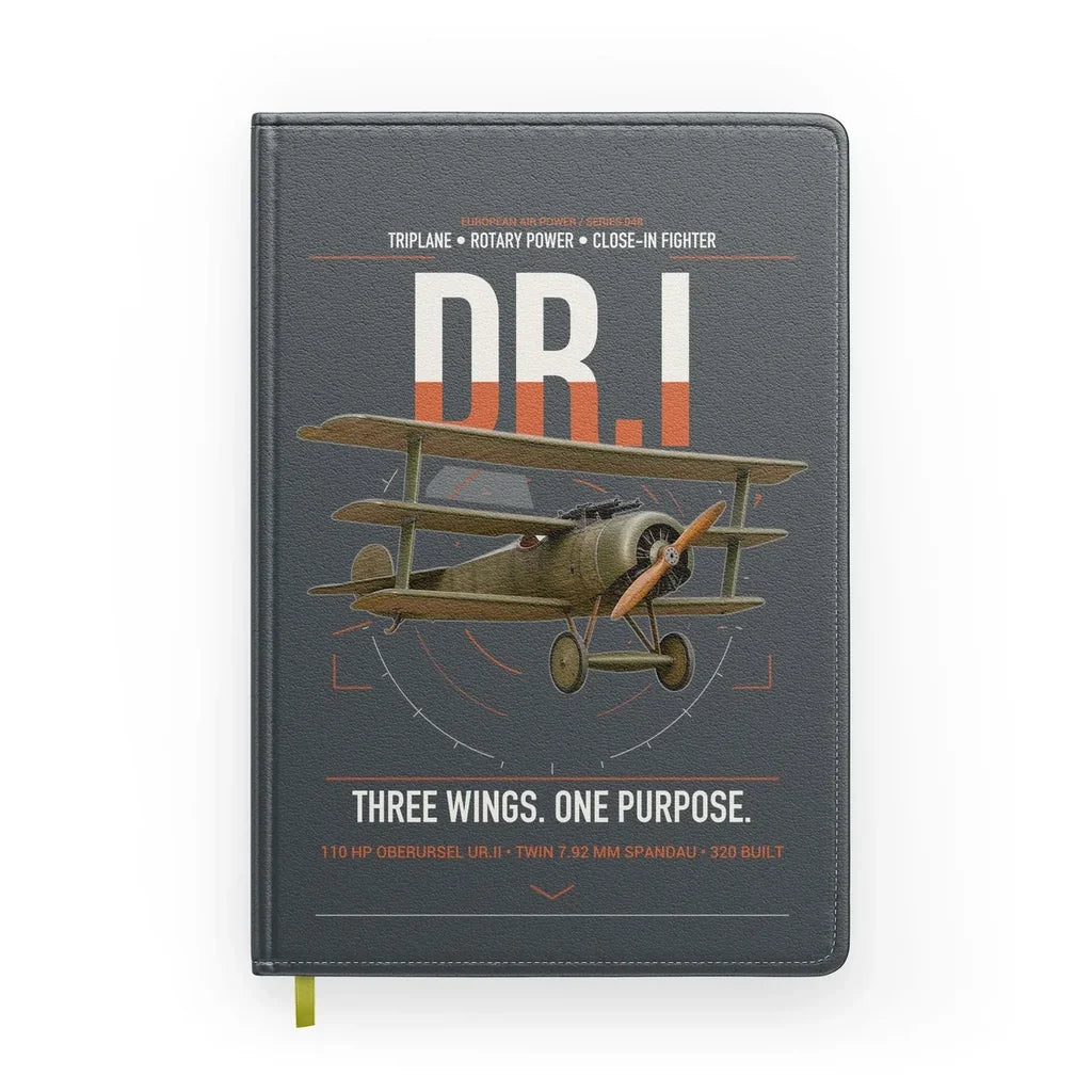 Fokker Dr.I design on gray notebook