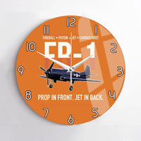 Thumbnail for FR-1 Fireball Prop in Front Jet in Back design on orange no frame wall clock