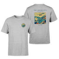 Thumbnail for VINTAGE G4039 - The Lake Regatta - Double-Side T-Shirt design on lightgray double side t shirt