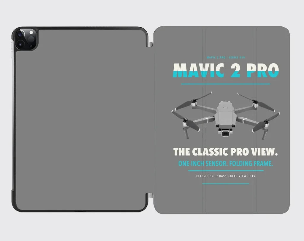 DJI Mavic 2 Pro design on gray ipad tablet case