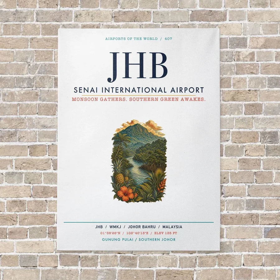 Senai International Airport JHB vertical canvas print - no frame - white background