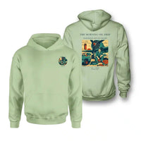 Thumbnail for VINTAGE G4266 - The Morning Oil Drip - Double-Side Hoodie design on lightgreen double side