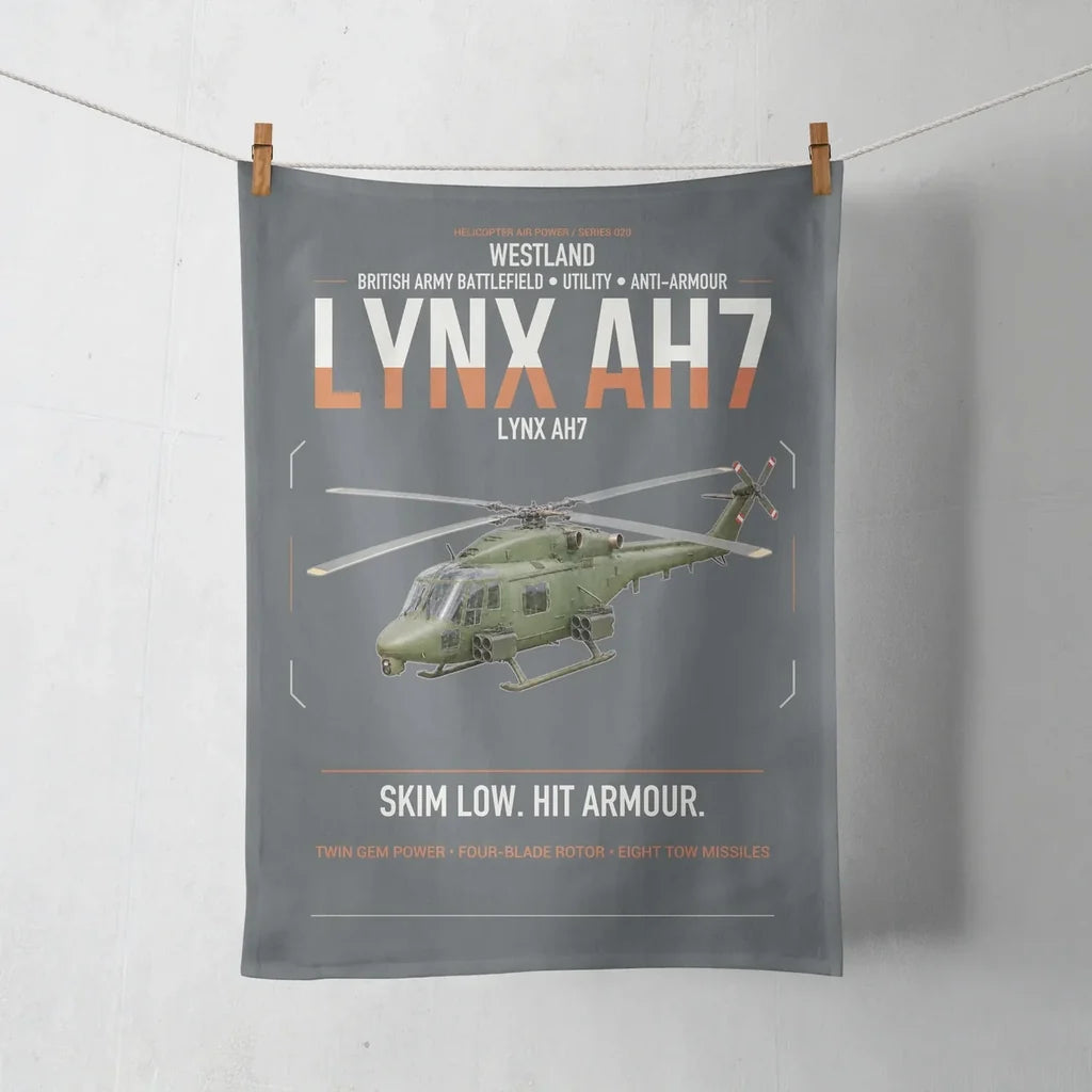 Westland Lynx AH7 design on gray towel