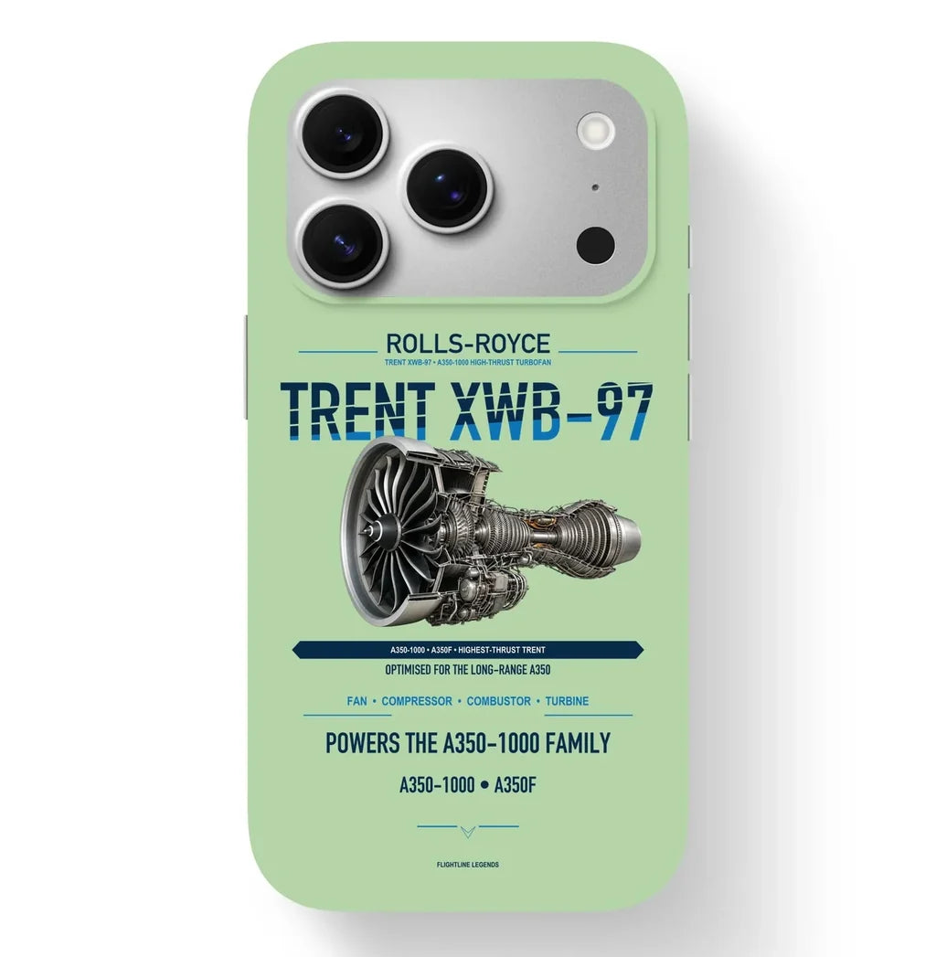 TRENT XWB-97 Case design on light green iphone case
