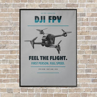 Thumbnail for DJI FPV vertical canvas print - framed - light gray background