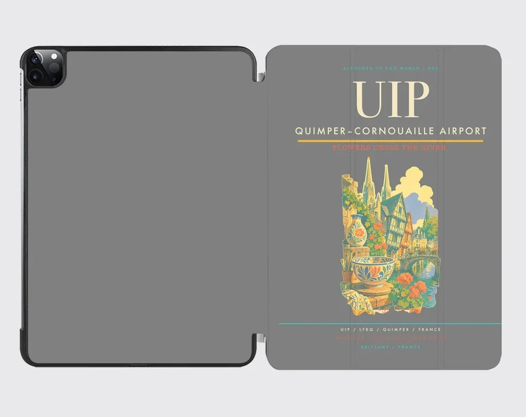 Quimper–Cornouaille Airport (UIP) design on gray ipad tablet case