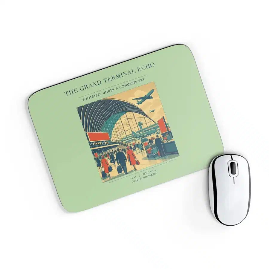 VINTAGE G4300 - The Grand Terminal Echo - Designed Mouse Pads design on lightgreen rectangle
