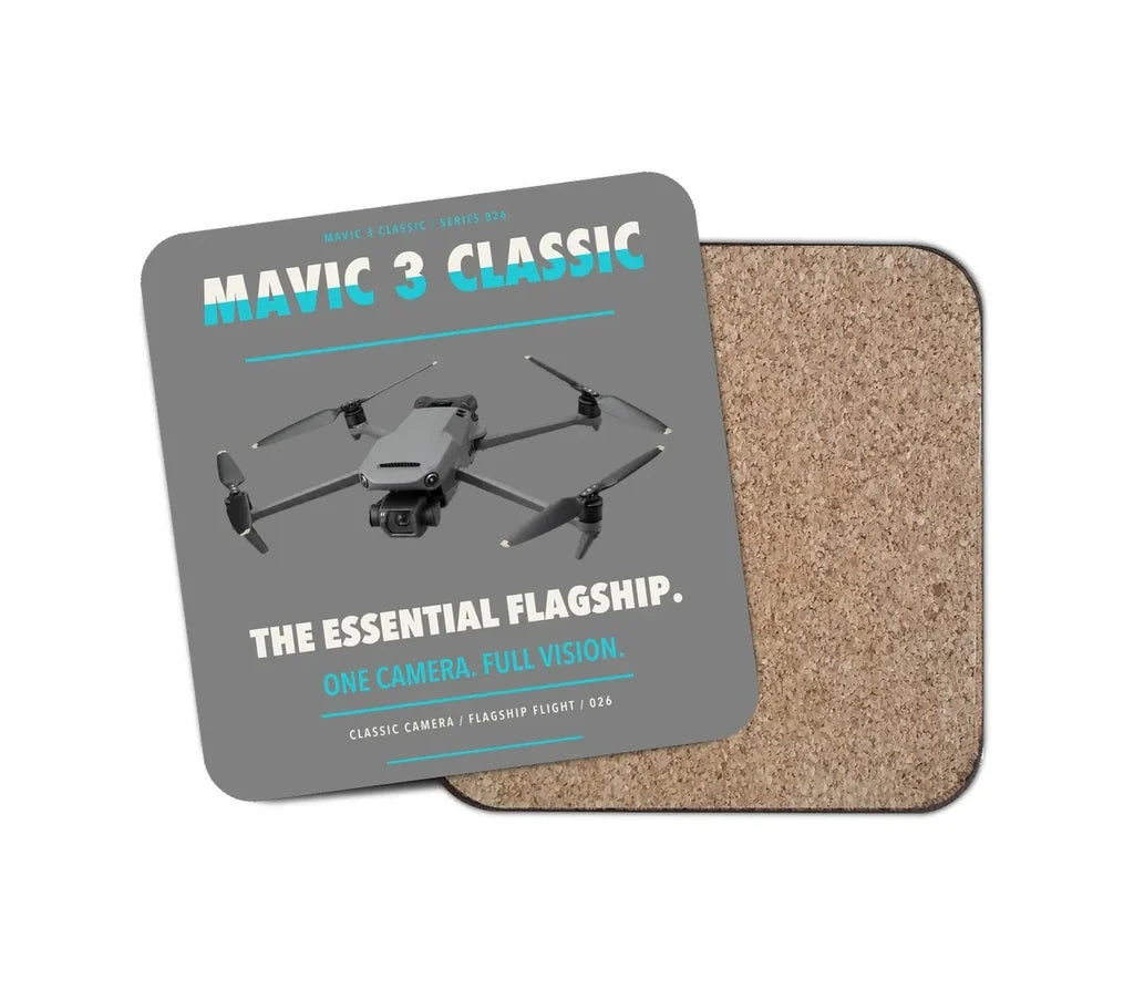 DJI Mavic 3 Classic design on gray 1 piece coaster