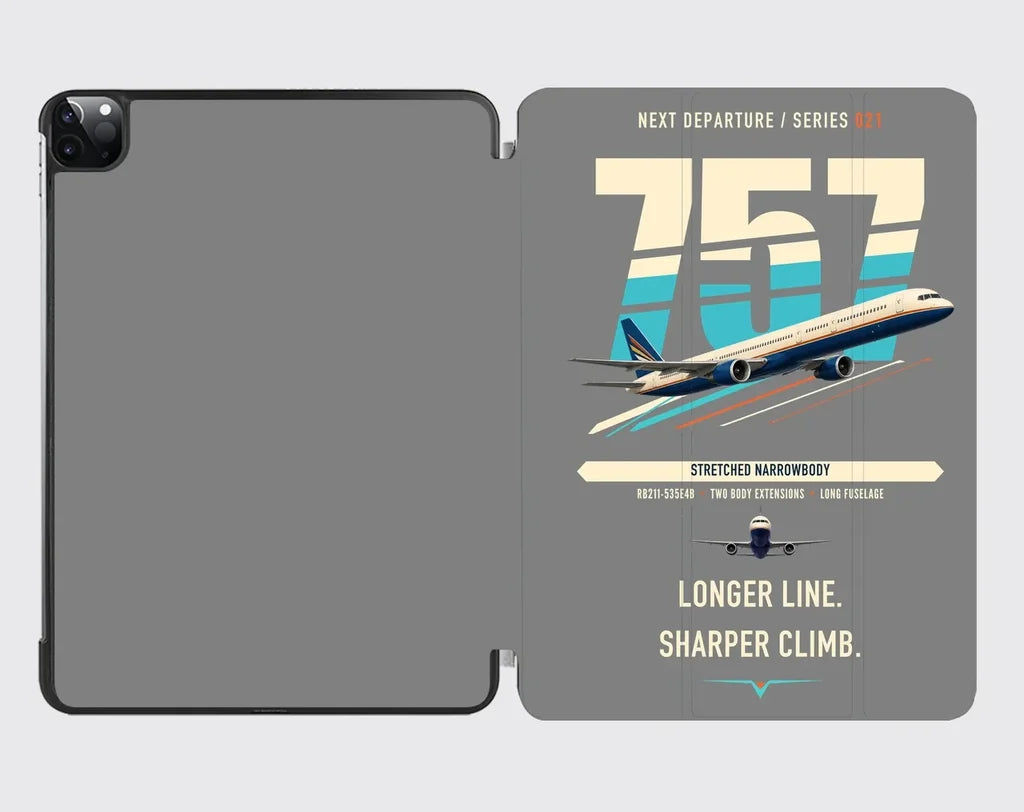 Boeing 757-300 design on gray ipad tablet case