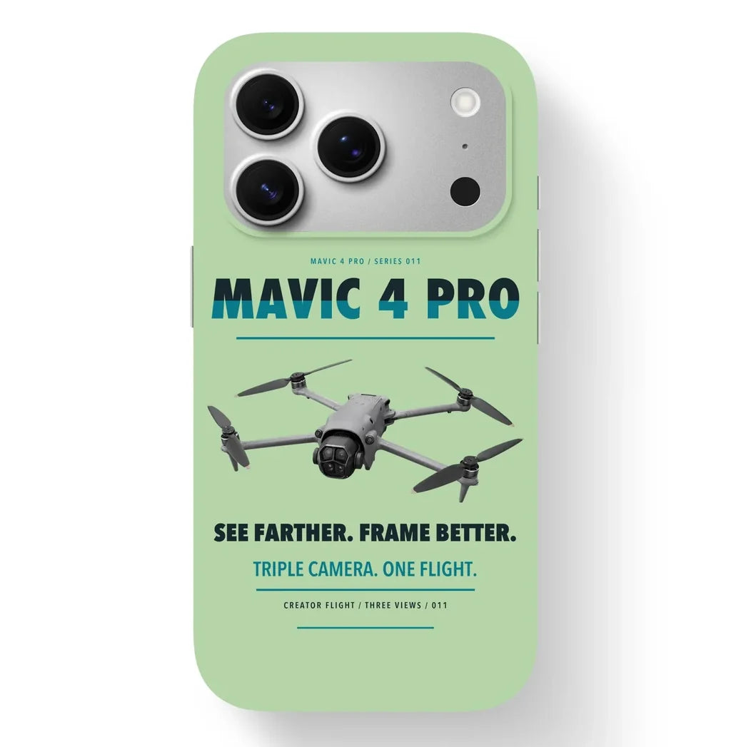 DJI Mavic 4 Pro Case design on light green iphone case