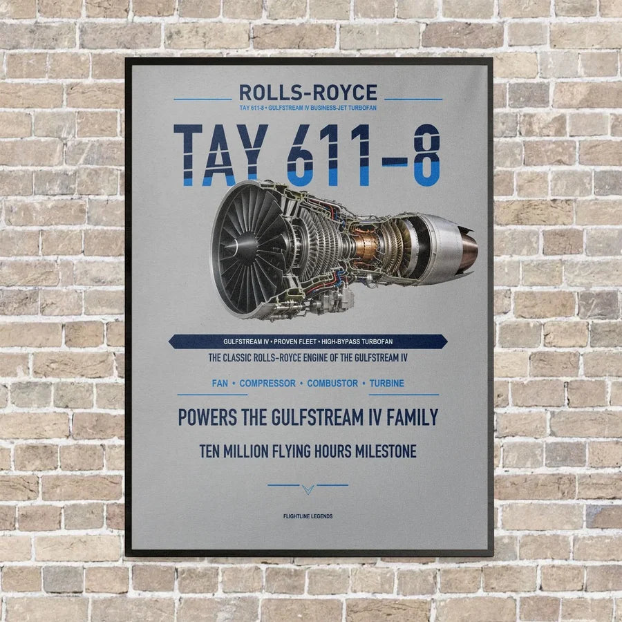 TAY 611-8 vertical canvas print - framed - light gray background