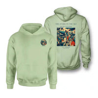 Thumbnail for VINTAGE G4214 - The Stairs To The Sky - Double-Side Hoodie design on lightgreen double side