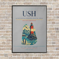 Thumbnail for Malvinas Argentinas International Airport USH — Ushuaia vertical canvas print - framed - light gray background