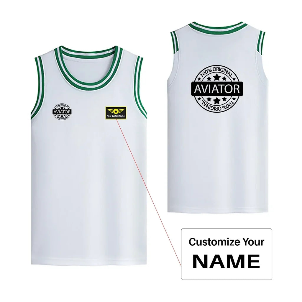 %100 Original Aviator Designed Basketball Style Sports Tank Tops - view 11