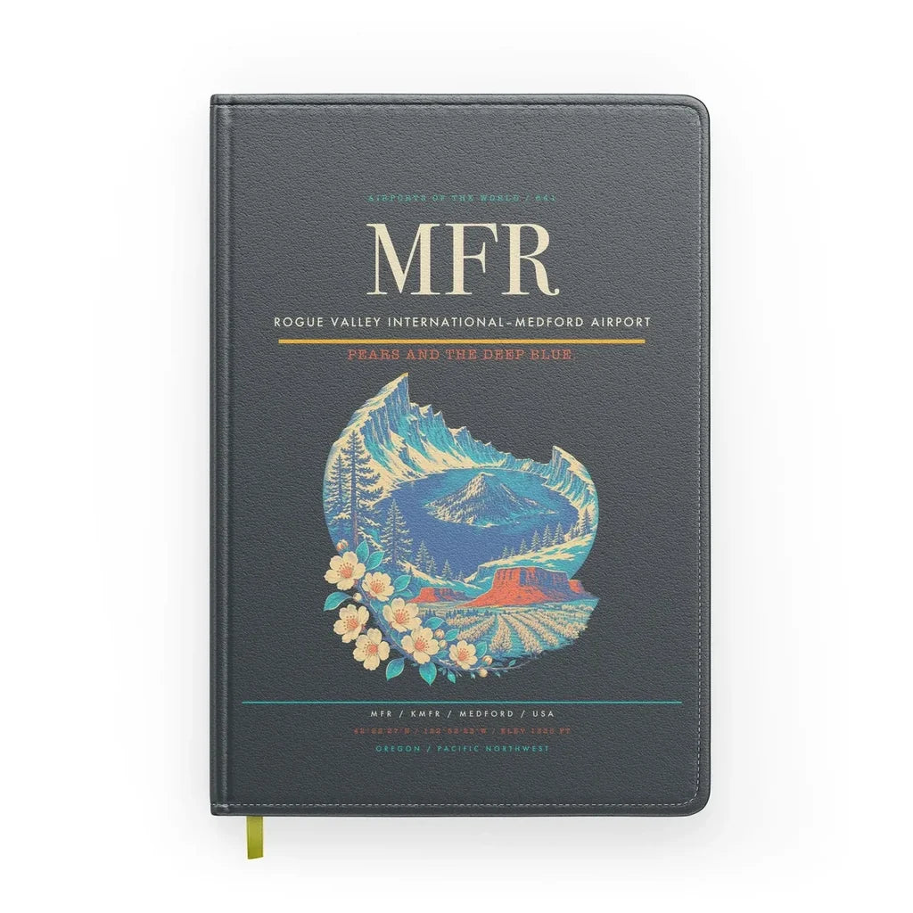 Rogue Valley International–Medford Airport (MFR) design on gray notebook