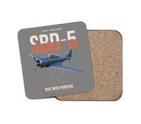 Thumbnail for SBD-5 Dauntless design on gray 1 piece coaster